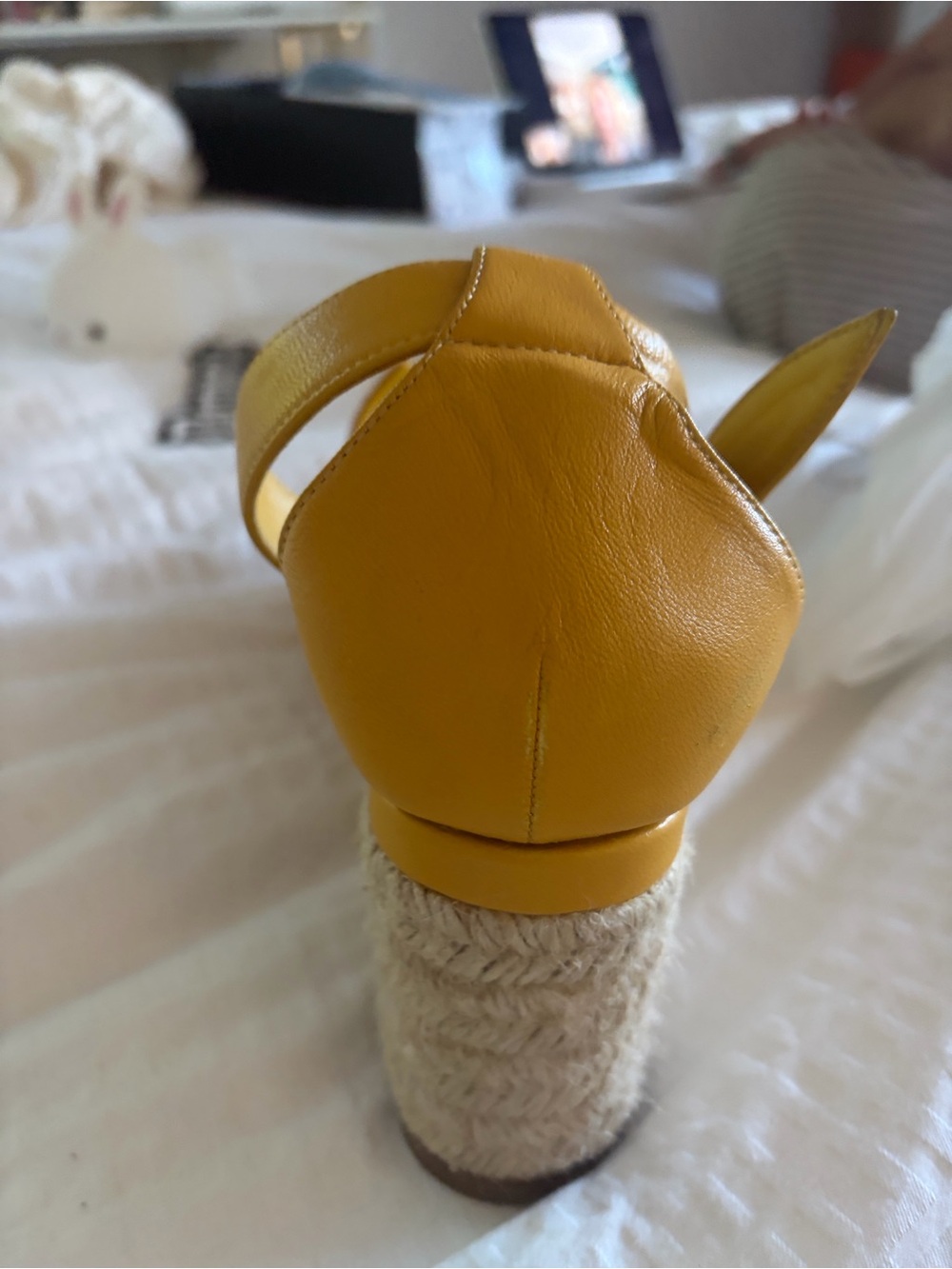 Hermes Women’s Yellow Platform Espadrille Sandal - Picture 4 of 8
